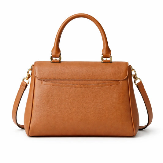 Bagura Women's Tan Brown Structured Satchel Handbag
