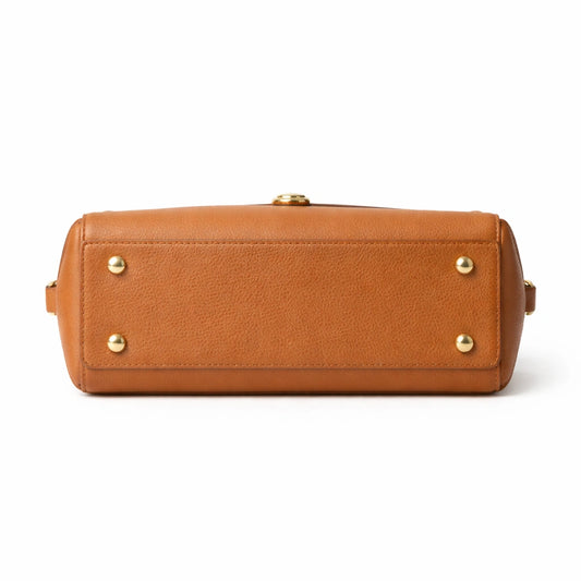 Bagura Women's Tan Brown Structured Satchel Handbag