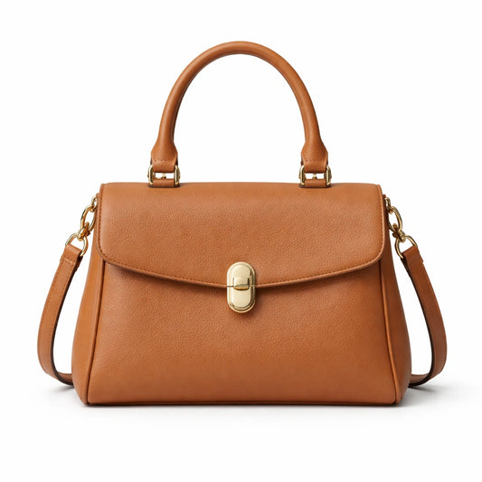 Bagura Women's Tan Brown Structured Satchel Handbag