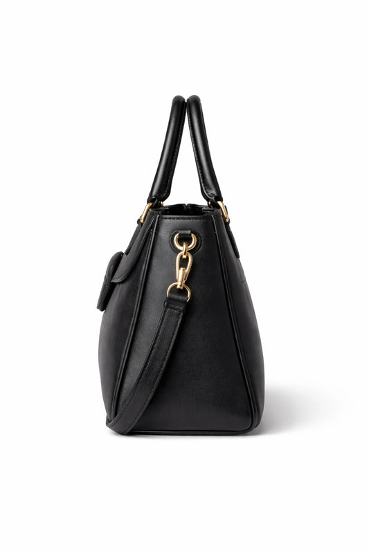 Bagura Women's Black Structured Satchel Handbag