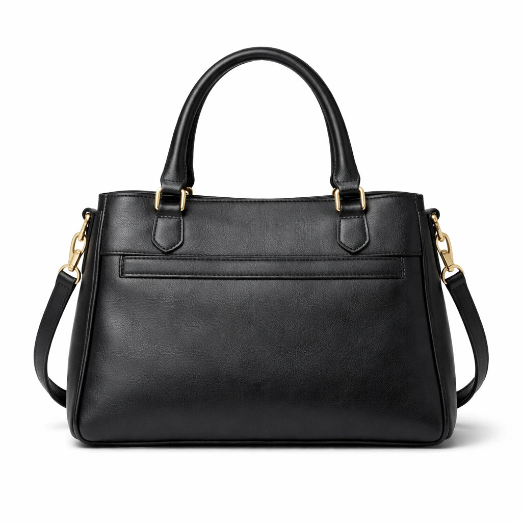 Bagura Women's Black Structured Satchel Handbag